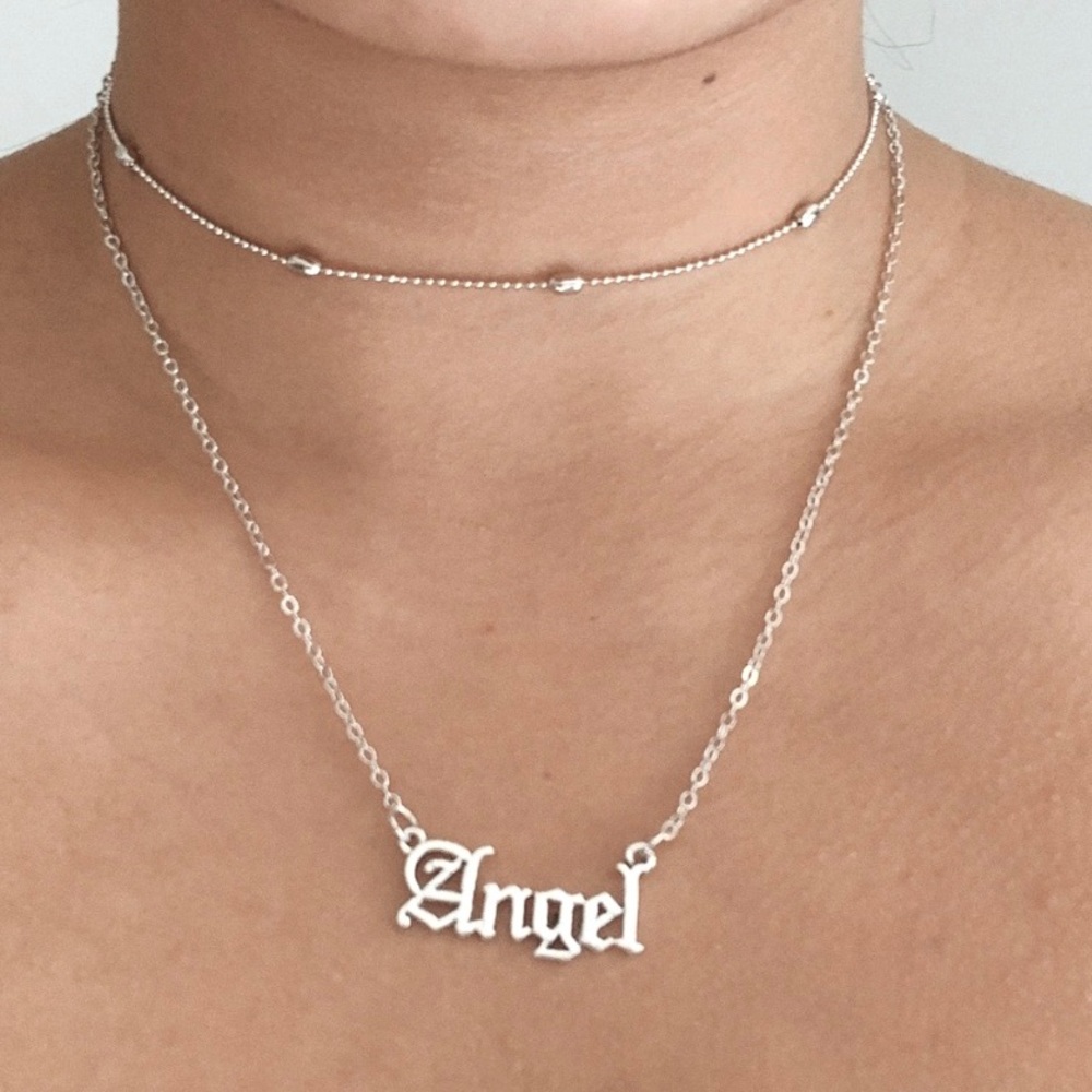 n e w | silver angel layered necklace👼🏻 - Picture 1 of 4
